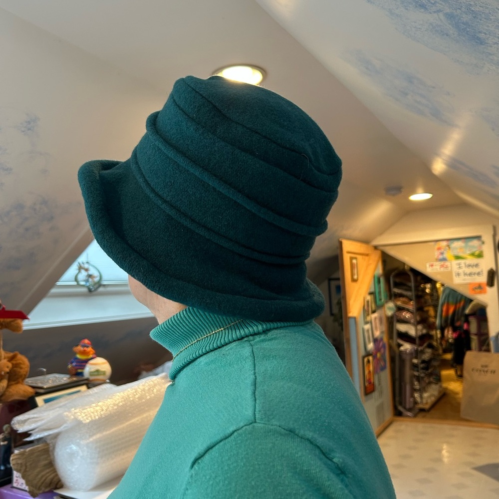 Dark Teal Wool Cloche Hat by Scala